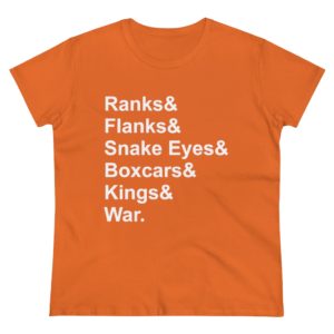 Ranks & Flanks Women's Heavy Cotton Tee - White Letters