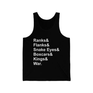Ranks & Flanks Unisex Jersey Tank - White Letters