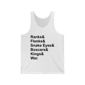Ranks & Flanks Unisex Jersey Tank - Black Letters
